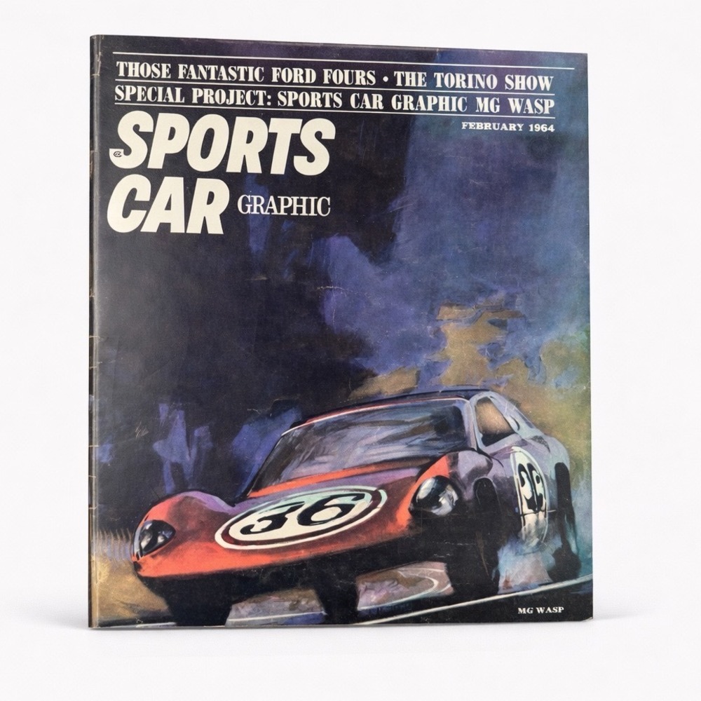 Vintage Sports Car Graphic Magazine February 1964 MG Wasp Ford Fours Torino Show